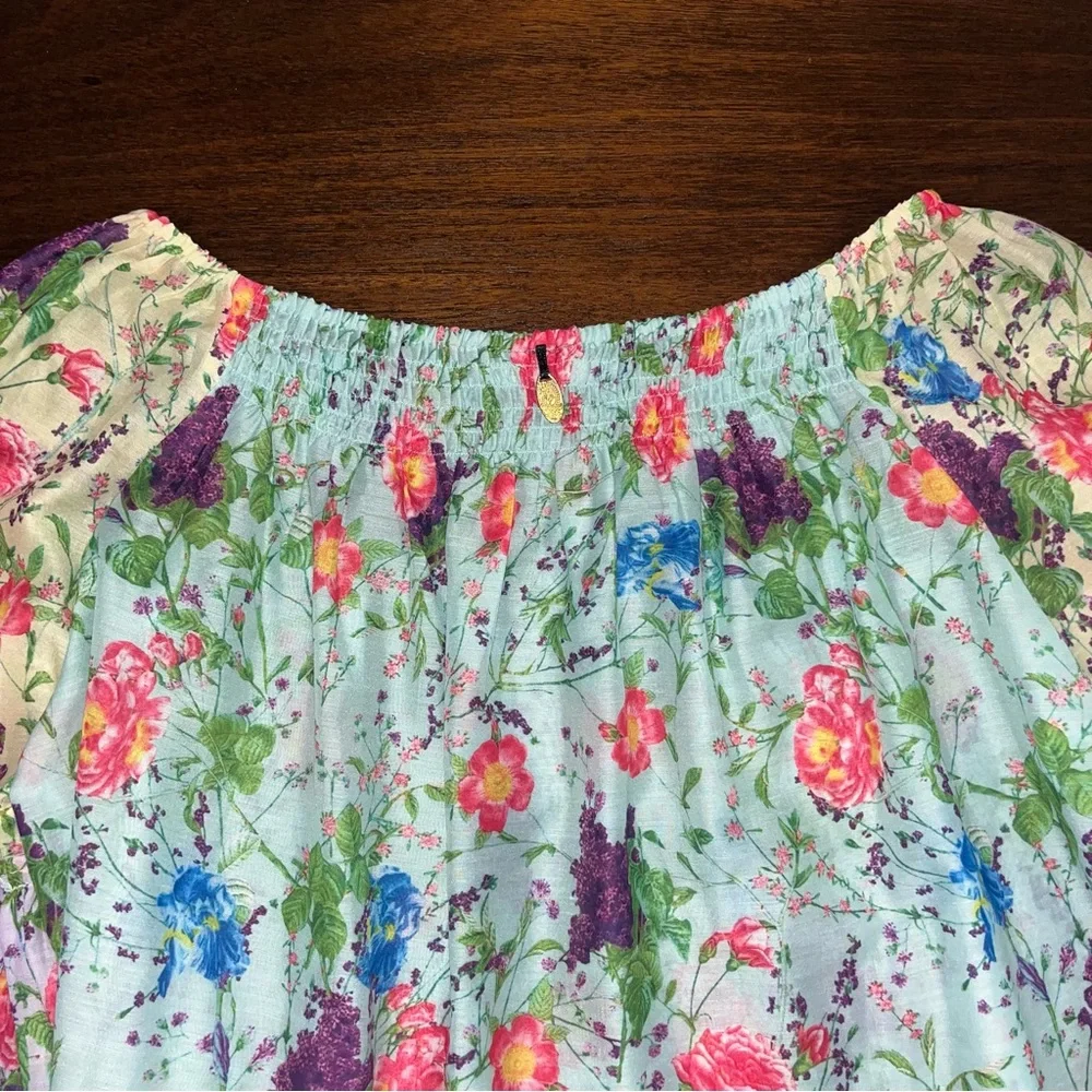Ruby Yaya Floral Boho Off Shoulder Peasant Blouse Size M Festival Gypsy Top